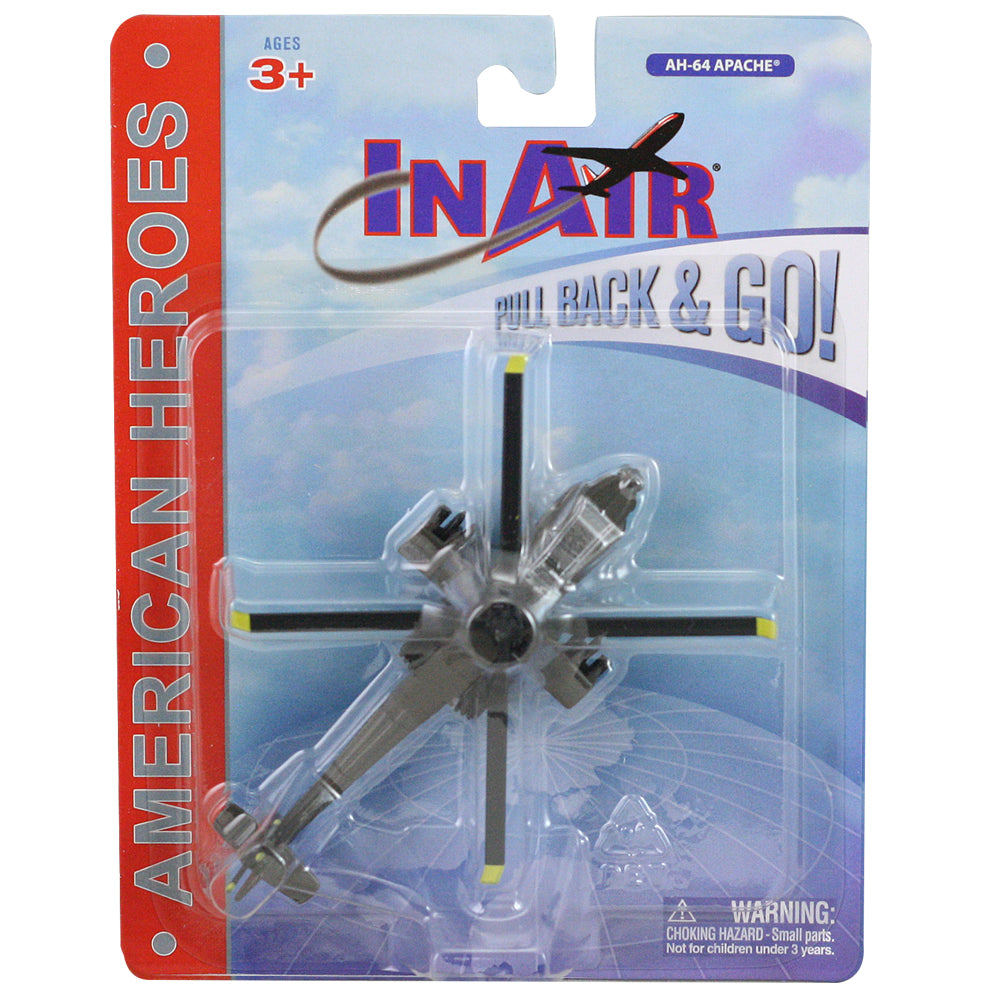 American Heroes - AH-64 Apache Helicopter Pullback in retail packaging