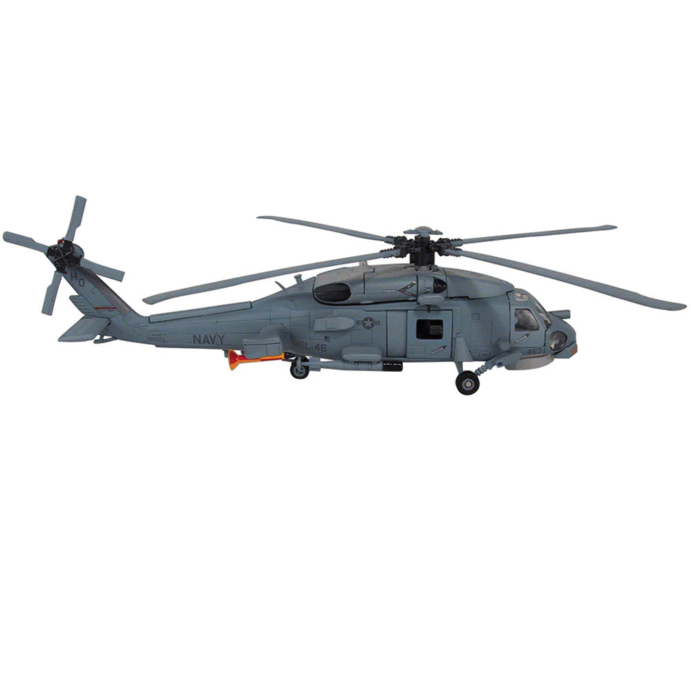 This 1:60 scale die-cast metal Sikorsky SH-60 (MH-60) Sea Hawk helicopter measures 10.5 inches long and includes display stand. Limited Edition replica is individually serial numbered. Diecast metal and plastic Includes display stand Doors open and propeller spins 10.5 inches long 1:60 scale