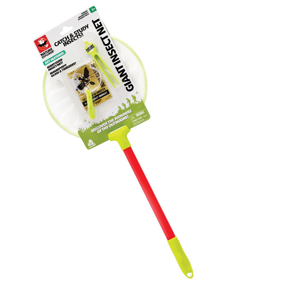 This large, durable net encourages young explorers to get outside and discover the wonders of nature! The set comes with a mini plastic magnifying glass, a set of oversized tweezers and a field guide insect booklet. Over 20” long! Science Toys. Lanard Toys
