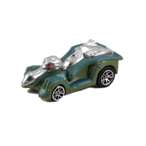Friction Powered Dinosaur Pterodactyl Matchbox Car with Glowing Red Eyes and Silver Accents.