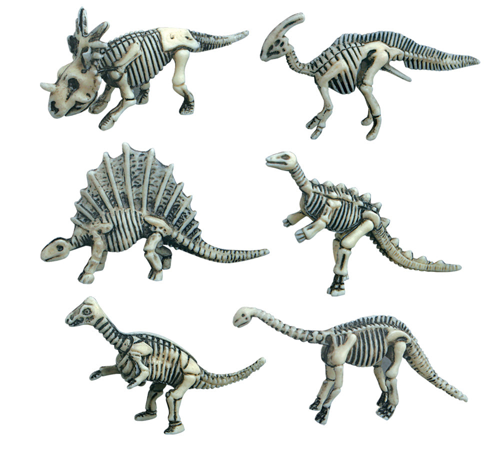 6 Assorted Plastic Dinosaur Fossils found Embedded inside the Breakable Egg.