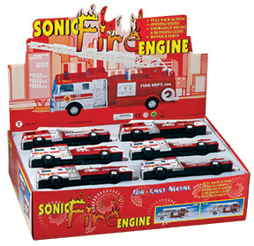Lights & Sounds Fire Truck Pullbacks - 12-pc Display Tray