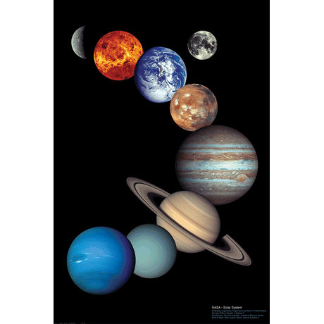 1,000 Piece Jigsaw Puzzle made from Recycled Paper depicting Planets of the Solar System (Mercury, Venus, Earth, Moon, Mars, Jupiter, Saturn, Uranus, Neptune, Pluto) by EuroGraphics