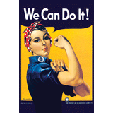 1,000 Piece Jigsaw Puzzle made from Recycled Paper depicting Artist Howard Miller’s famous “We Can Do It” Illustrated Motivational Poster for Westinghouse Electric depicting Rosie the Riveter and Female Patriotism during World War II by EuroGraphics