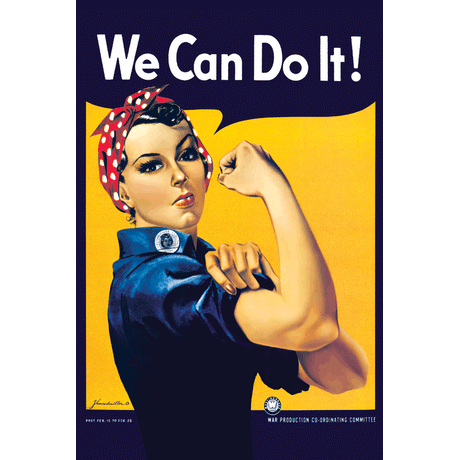 1,000 Piece Jigsaw Puzzle made from Recycled Paper depicting Artist Howard Miller’s famous “We Can Do It” Illustrated Motivational Poster for Westinghouse Electric depicting Rosie the Riveter and Female Patriotism during World War II by EuroGraphics