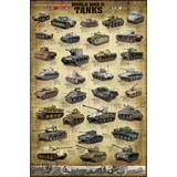 1,000 Piece Jigsaw Puzzle made from Recycled Paper depicting VImages, Illustrations and Information about Various World War II Military Tanks by EuroGraphics