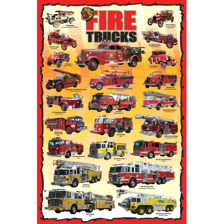 100 Piece Jigsaw Puzzle made from Recycled Paper depicting various Fire Trucks and Engines Throughout History by EuroGaphics.