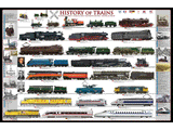 1,000 Piece Jigsaw Puzzle made from Recycled Paper depicting the History of Train Locomotives, Steam & Diesel Engines by EuroGraphics