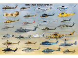 1,000 Piece Jigsaw Puzzle made from Recycled Paper depicting Various Military Helicopter Aircraft throughout History by EuroGraphics