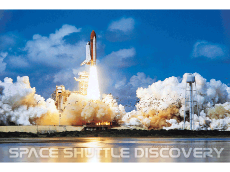 1,000 Piece Jigsaw Puzzle made from Recycled Paper depicting the Space Shuttle Discovery Lifting Off from Kennedy Space Center by EuroGraphics
