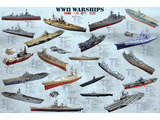 1,000 Piece Jigsaw Puzzle made from Recycled Paper depicting World War II Warships, Battleships, Submarines, Artillery and Aircraft Carrier by EuroGraphics