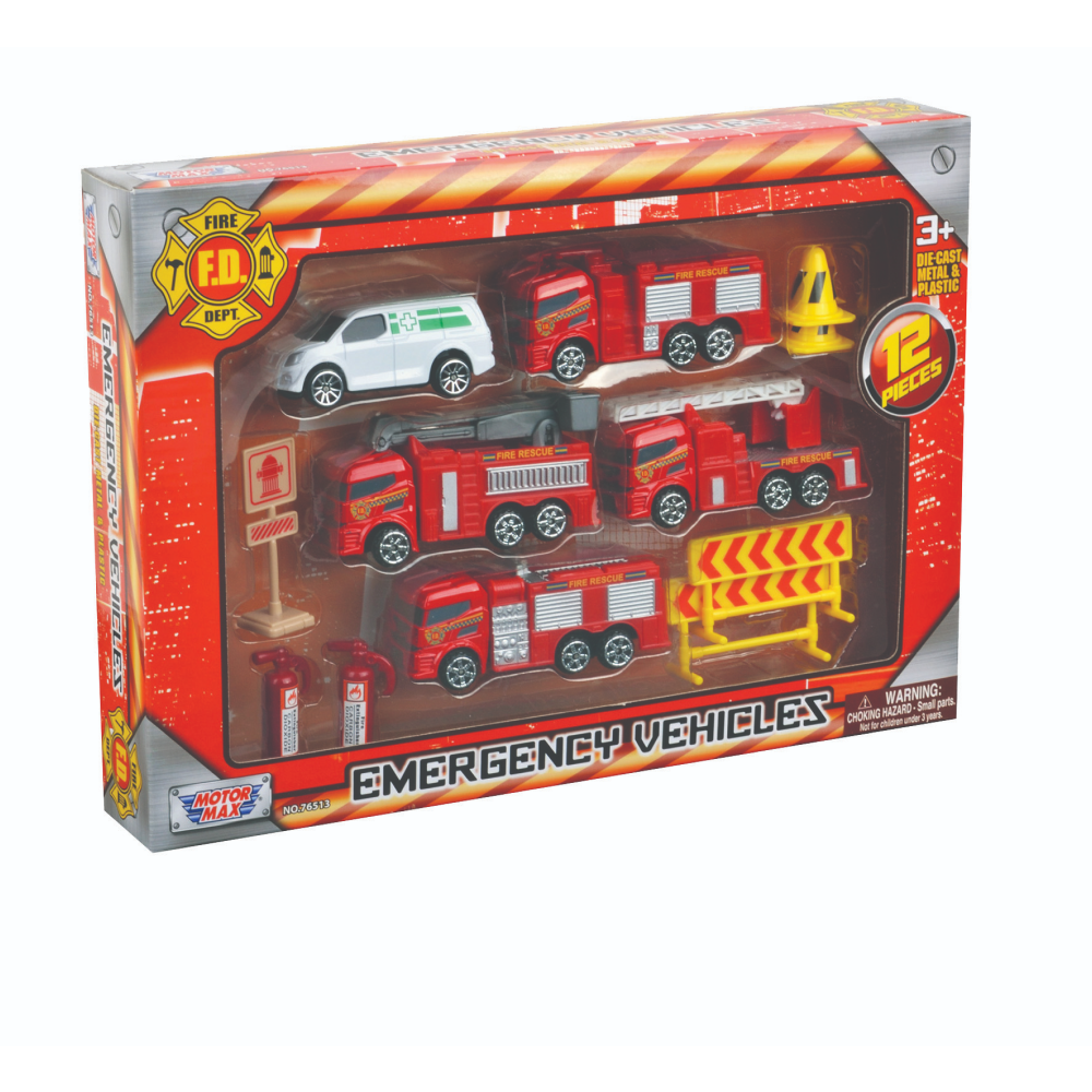 Emergency Vehicles 12-pc Playset
