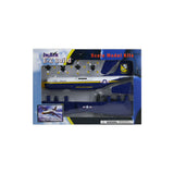 Highly Detailed 1:130 Scale Plastic Model Kit Replica of a Lockheed C-130 Blue Angels Fat Albert Hercules Transport Aircraft with Detailed Markings and Display Stand in its Original Packaging.