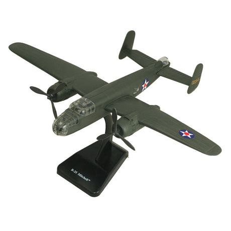 Highly Detailed Plastic Model Kit Replica of a B-25 Mitchell Medium Bomber Aircraft with Detailed Markings and Display Stand that Includes Everything Needed for Assembly.