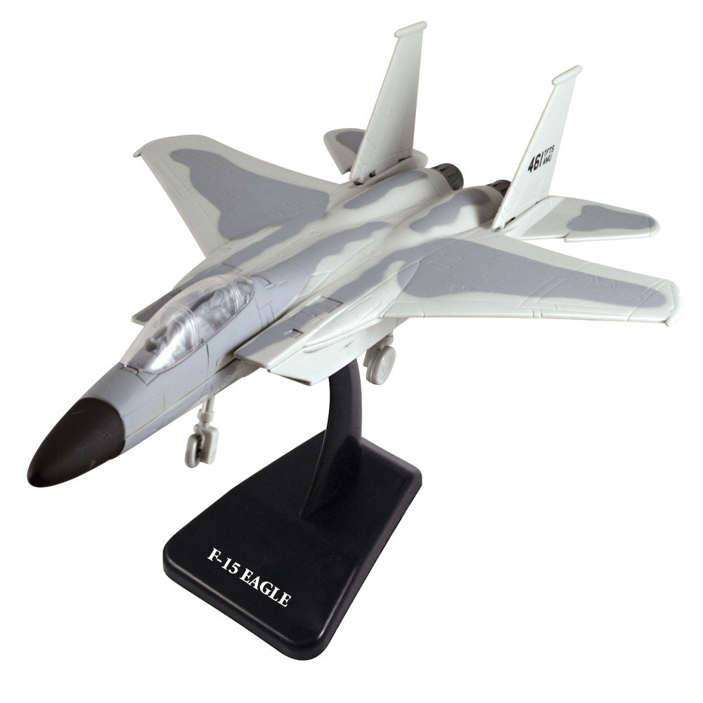 Highly Detailed 1:72 Scale Plastic Model Kit Replica of a McDonnell Douglas F-15 Eagle Tactical Fighter Aircraft with Detailed Markings and Display Stand that Includes Everything Needed for Assembly.
