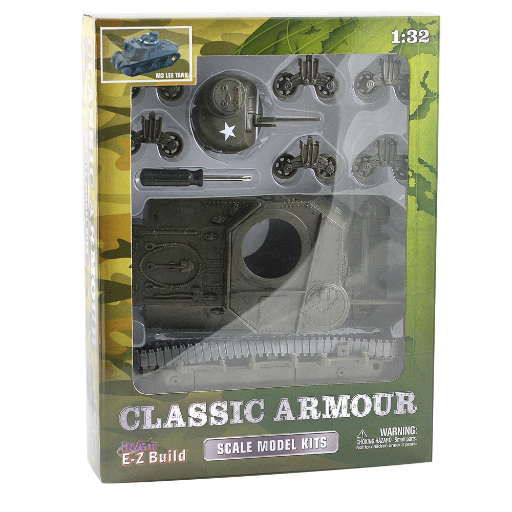 Highly Detailed 1:32 Scale Plastic Model Kit Replica of a World War II M4A3 Sherman Military Tank in its Original Packaging.