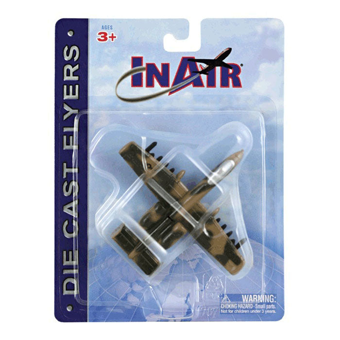 3.5 Inch Diecast Metal Fairchild Republic Camouflage A-10 Thunderbolt II Aircraft with Authentic Markings and Details in its Original Packaging InAir Diecast Flyer RedBox / Motormax.