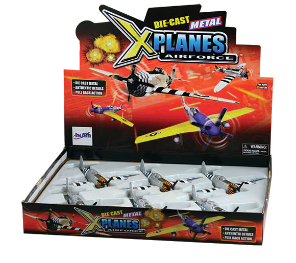 InAir Diecast Pullbacks - P-47 Thunderbolt & P-51 Mustang - 6-pc Display Tray