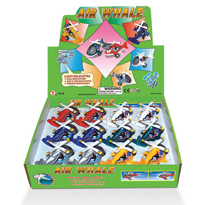 Air Whale Pullback Helicopters - 12-pc Display Tray