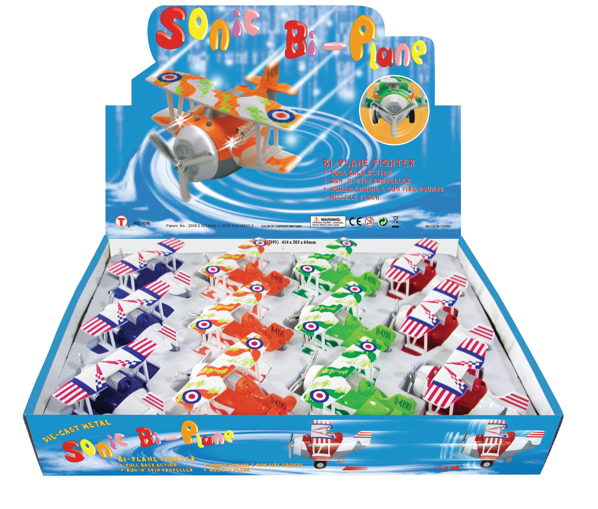Sonic Biplane Pullbacks - 12-pc Display Tray