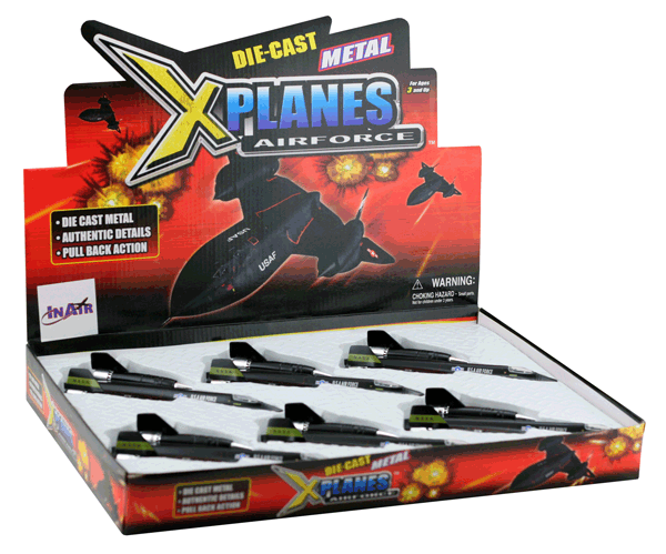 InAir Diecast Pullback - SR-71 Blackbird - 6-pc Display Tray