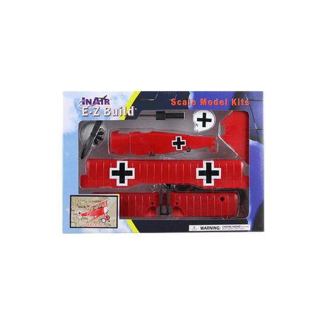 Highly Detailed 1:48 Scale Plastic Model Kit Replica of a Fokker Dr.I World War I German Triplane Aircraft with Detailed Markings and Display Stand in its Original Packaging.