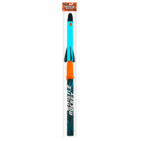 Deluxe 28 Inch Long Playset including a 12 Inch Long Colorful Blue Foam Rocket with Whistling Flight Action that works via Air Pressure and flies up to 35 Feet!