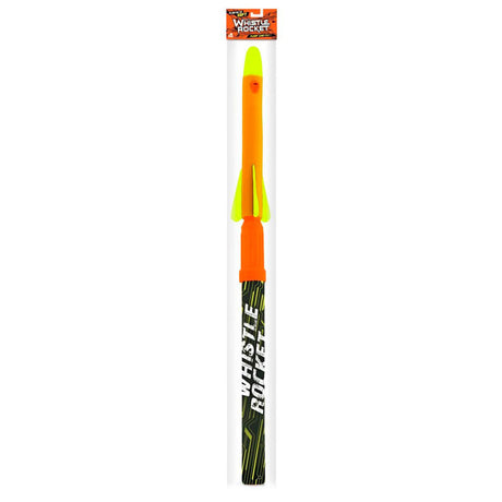 Deluxe 28 Inch Long Playset including a 12 Inch Long Colorful Orange Foam Rocket with Whistling Flight Action that works via Air Pressure and flies up to 35 Feet!