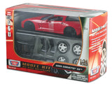 1:24 Scale Red Die Cast Chevrolet Corvette C6 Model Kit in its original packaging by RedBox / Motormax.