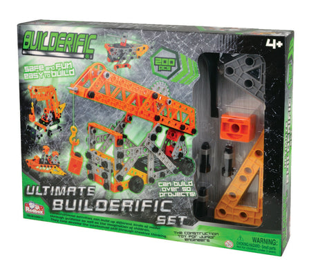 200 Piece Builderific Construction Set with interlocking Plastic Pieces