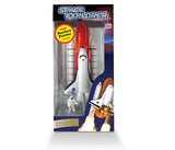 Youngsters can simulate their own space shuttle blast-off with this deluxe playset! Each set contains highly detailed, authentic space vehicles based on actual NASA designs! Features include: Pull back and go Space Shuttle, Removable solid rocket boosters, metal bay doors open to reveal a satellite and Educational 100 Years of Rocketry poster