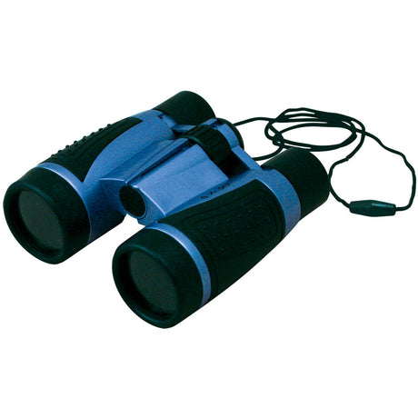 Lightweight Blue Plastic Soft-Grip Children's Binoculars including Neck Strap and 4 x 30 Magnification