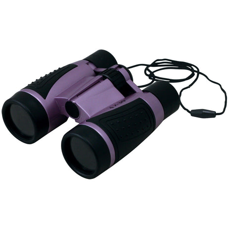 Lightweight purple Plastic Soft-Grip Children's Binoculars including Neck Strap and 4 x 30 Magnification