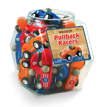 Wooden Pullback Racer - 72-pc Display Jar