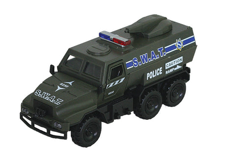 Sonic SWAT Team Pullbacks These diecast metal and plastic pullback tactical vehicles feature opening doors, movable turrets, flashing lights and multiple siren sounds! Press button to release mini robot car!