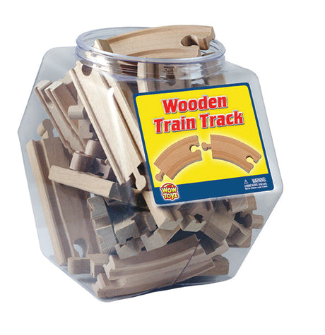Li'l Chugs - Wooden Train Track Straight - 36-pc Display Jar